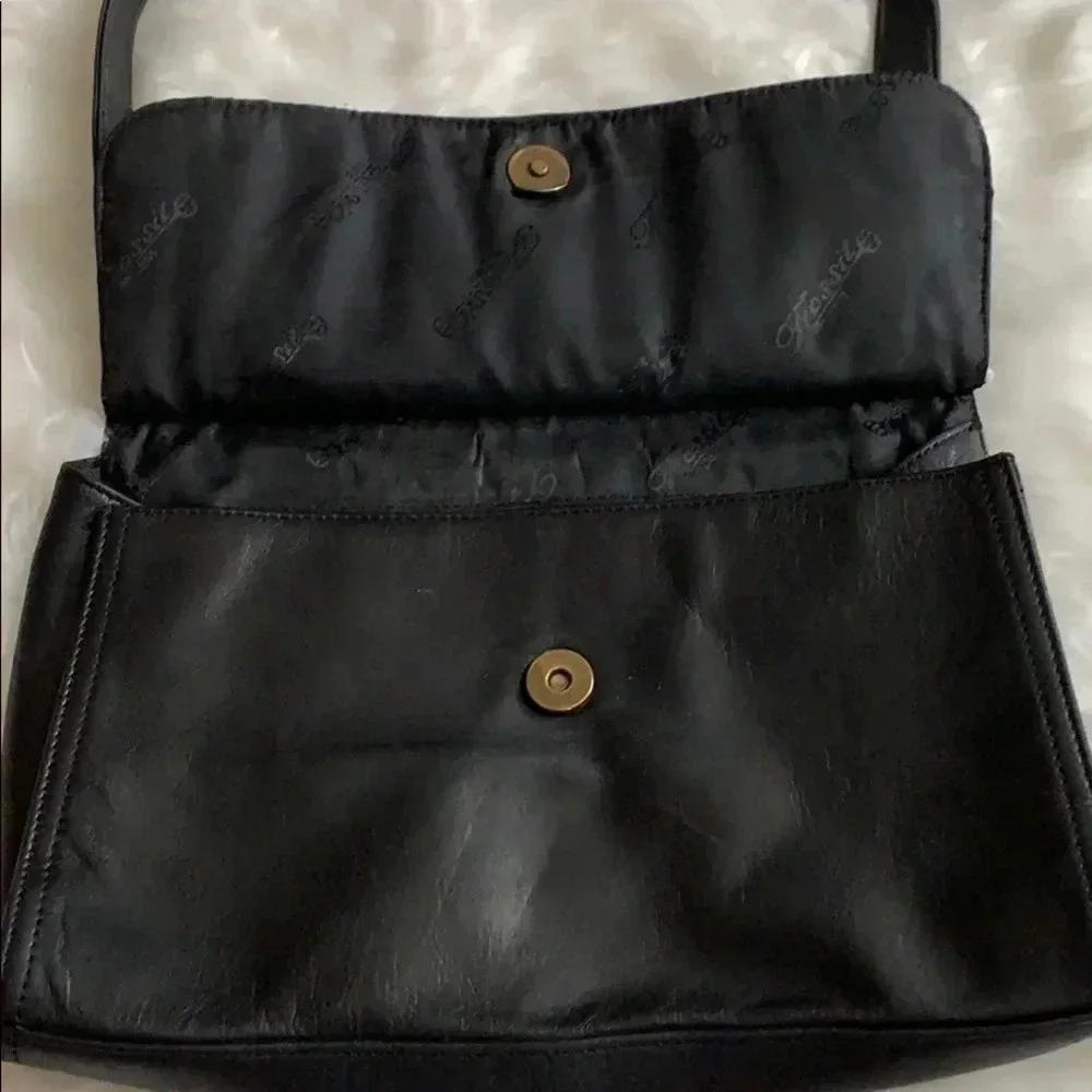 Fossil Vintage Black Leather Satchel